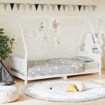 Kids Bed Frame White 90x200 cm Solid Wood Pine - $131.06