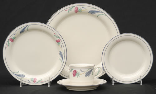 Lennox Poppies on Blue Service for 8 of 5 Piece Place Settings - $250.00