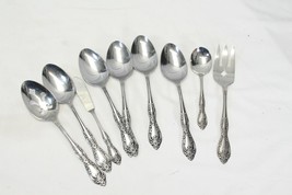 Oneida Galveston Serving Pieces Profile Lot of 9 Serv Spoons Cold Meat Fork - £21.95 GBP