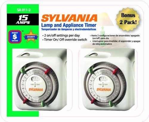 NEW 2X SYLVANIA Lamp & Appliance Timer with 2 on/off settings & Override switch - $19.99