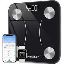 INSMART Smart Scale for Body Weight, Digital Bathroom Scale Bluetooth, Black - £19.51 GBP