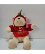 I Love/♡ My Teacher Red Hoodie Bear Teddy Bear Ganz Plush Gift Stuffed A... - $7.95