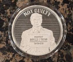 Trump Indictment NOT GUILTY 1 Oz Silver Round .999 Fine Limited Edition - £45.67 GBP
