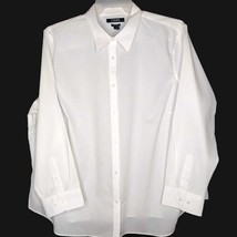 Chaps Womens Shirt Size 3X Long Sleeve Button Up Collared Solid White - £12.71 GBP
