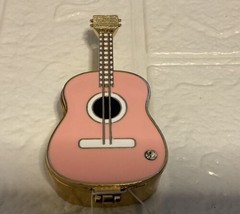 Miniature Guitar trinket box / enamel / hinged / magnetic closure - $28.01