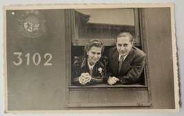 Early RPPC Real Photo, Couple on train looking Out Window Riga Latvia, 1... - £6.99 GBP