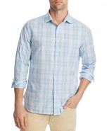 The Men&#39;s Store Major Dept Store Casual Stretch Plaid Slim Shirt Sky Blu... - $43.84 CAD