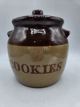 Vintage Monmouth USA Cookie Jar With Lid Stoneware Handled Pottery - £9.75 GBP