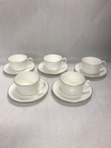lot 5 coffee tea Cup saucer Royal Winchester Strathmore white gold dining - $35.63