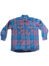 Vintage The Men&#39;s Store Flannel Red Green Shirt Plaid Quilted Lined XLT  - £40.55 GBP