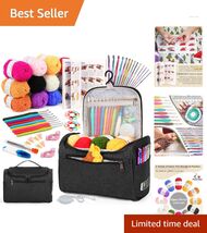 All-in-One Beginner Crochet Kit with 23 Hooks &amp; 12 Colorful Yarns - Idea... - $58.36
