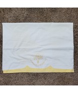 Vintage Pillow Case Cover Yellow Basket Embroidery 26x20 Inch - €9,38 EUR