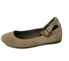 Born Taupe Gray Suede Leather Ballet Flats Ankle Straps Women&#39;s Size 8.5 M Y2K - £12.43 GBP