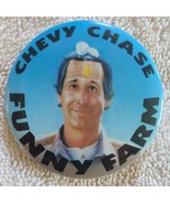 Vintage 1988 Chevy Chase Funny Farm Movie Promo Pin Pinback Warner Bros ... - $9.49