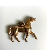Vintage Goldtone Riding Horse Metal Charm w/ Beaded Eyes Western Cowboy - $76.02 MXN