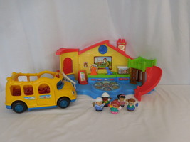 Fisher Price Little People Place Musical Preschool Playset School Bus Ex... - $16.85