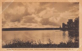 Chautauqua NY~INSTITUTION-SUNRISE On LAKE~1920s Albertype Photo Postcard - £7.14 GBP