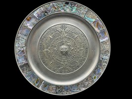 Vintage Mexico Alpaca Silver Aztec Mother Pearl Abalone Shell Calendar P... - $517.66 MXN