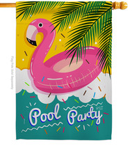 Summer Pool Party House Flag Fun And Sun 28 X40 Double-Sided Banner - £29.46 GBP