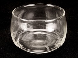 Clear Glass Dessert Bowl, Etched Leaf Pattern, 8 oz, Sickles Glass, SKL-09 - £11.54 GBP