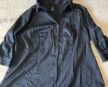 Women&#39;s Plus Sz 20 Black Button Down 3/4 Sleeve Princess Seam Blouse Lan... - $26.93