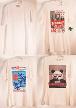 Lot of 4 White T-shirt Original Paperbacks LRG Gildan XL L - £34.95 GBP