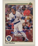 Paul Molitor Autographed 1990 Upper Deck Baseball Card - Milwaukee Brewers - $475.17 MXN