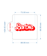 Barbie Doll Logo 3&quot; x 1&quot; Reusable Stencil - $9.00