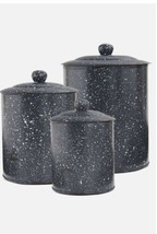 Park Designs Granite Enamelware Canisters Set Gray Excellent Quality - £59.79 GBP
