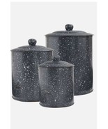 Park Designs Granite Enamelware Canisters Set Gray Excellent Quality - £58.48 GBP