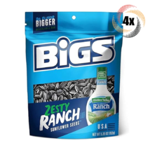 4x Bags Bigs Hidden Valley Zesty Ranch Flavor Sunflower Seed Bags | 5.35oz - £16.63 GBP