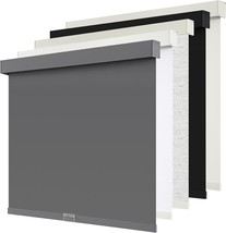 NEW SUNOFF 100% BLACKOUT ROLLER SHADE BLIND GREY 30” W x 72” L FREE STOP - $49.50