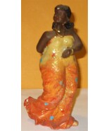 African Woman Ceramic Ebony Figurine by Shiah Yih  - $4.90