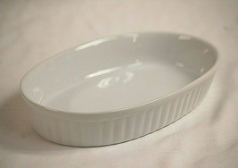 WCL Au Gratin Oval Casserole Dish White Ribbed Bakeware Pan Vintage Kitc... - $34.64