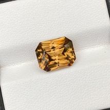 Natural Unheated Medallion Yellow Zircon 8.06 Cts Emerald Cut VVS Loose Gemstone - £455.63 GBP