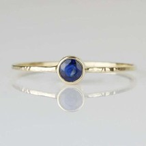 Natural Blue Sapphire Ring silver Oval Cut sapphire 14K Gold Plated ring - £46.06 GBP