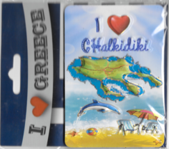 Greece Souvenir Fridge Magnet Chalkidiki 9.5cm X 6.5cm - $10.85