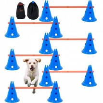 Dog Agility Hurdle Cone Set 6 PCS Kit-12 xCones 6 xAgility Rods with Bag - $63.69