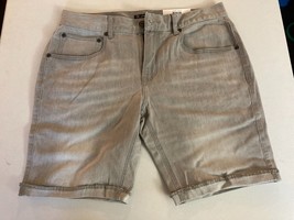 International Concepts Men&#39;s Cuffed Denim 9&quot; Shorts Seashell Grey-30 - $19.94