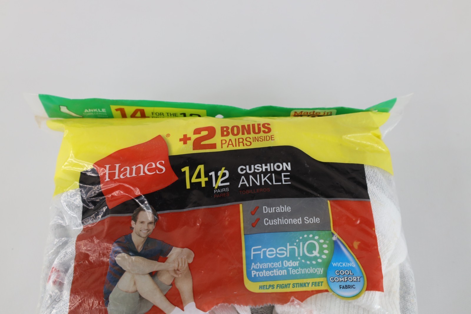 Deadstock Vintage Y2K Hanes Adult Shoe 6-12 Pack of 9 Ankle Socks White Item image 2