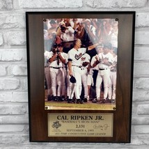 Cal Ripken Jr #8 Baseball&#39;s Iron Man Wood Brass Photo Plaque Sept 6 1995... - £19.89 GBP