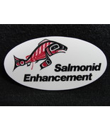 Pinback Button Salmonid Enhancement Program Vintage 1970s Salmon Fish BC - £6.33 GBP