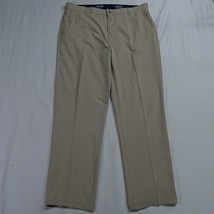 IZOD 36 x 32 Khaki Tech Flat Front Straight Dress Pants - £11.47 GBP