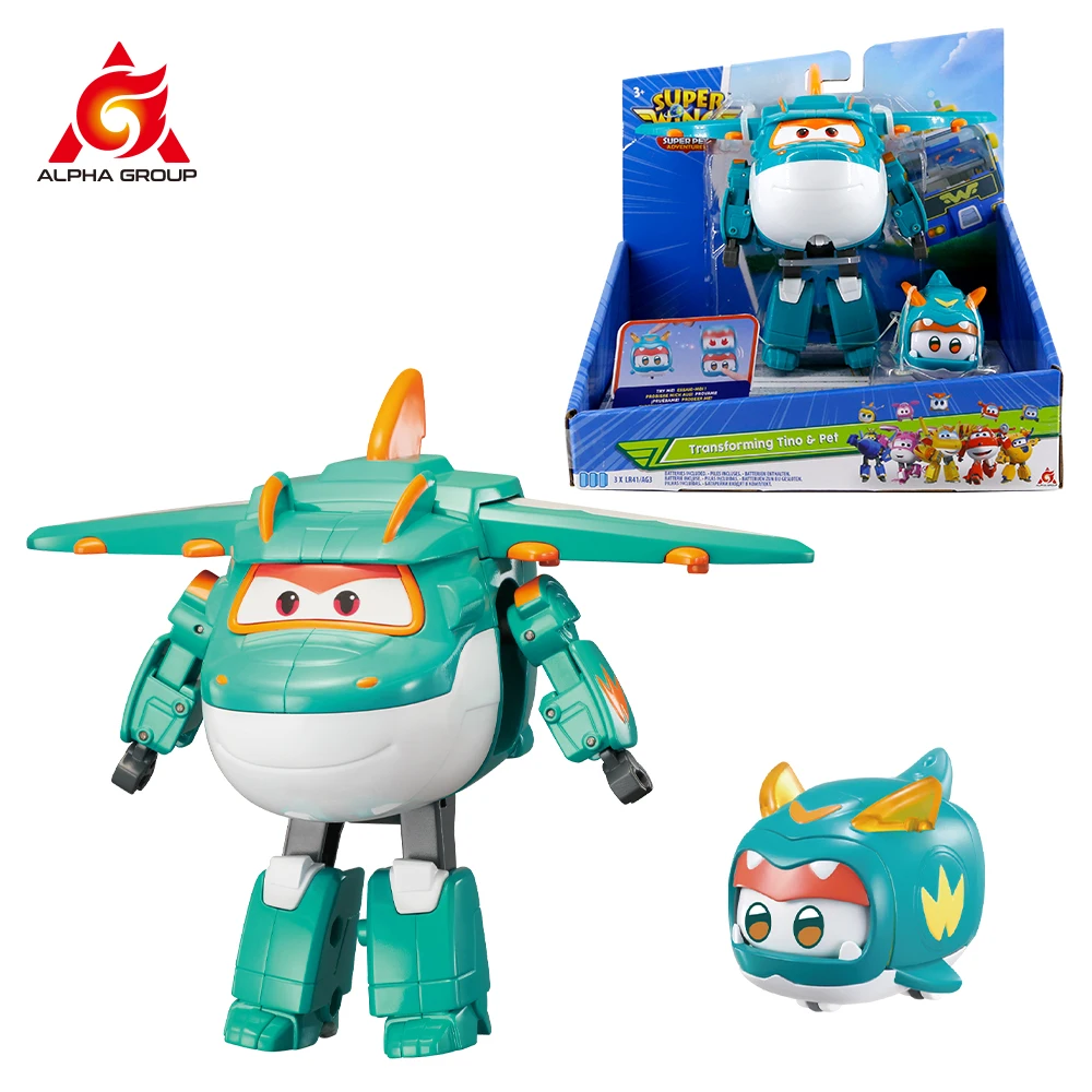Super Wings 2-Pack Set 5 Inches Transforming Tino Transform in 10 steps + Tino - $49.12