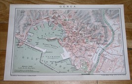 1900 Original Antique City Map Of Genoa / Genova / Liguria Italy - £15.80 GBP