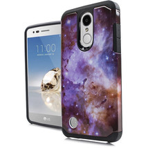 For Lg Aristo 2 X210 / K8 2018 Stardust Space Hard Soft Hybrid Rubber Ca... - $15.99