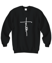 Religious Sweatshirt Faith Cross, Jesus, Christian, love Black-SS  - £21.54 GBP