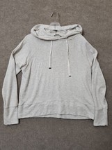 Athleta Open Hearted Hoodie Pullover Womens M Light Gray Sweatshirt Long Sleeve - £11.57 GBP