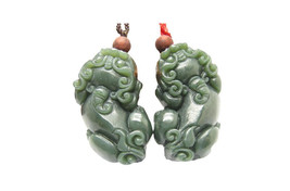 Free Shipping - one couple fashion pendants   Amulet genuine  green jade jadeite - £23.59 GBP