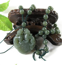 Free Shipping - Genuine fashion jadeite Hand-carved Natural Green jade jadeite C - £23.58 GBP